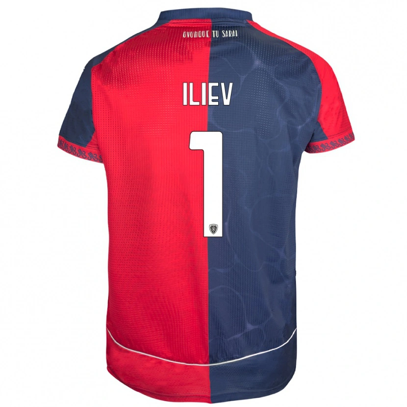 Danxen Børn Velizar-Iliya Iliev #1 Rød Navy Hjemmebane Spillertrøjer 2025/26 Trøje T-Shirt