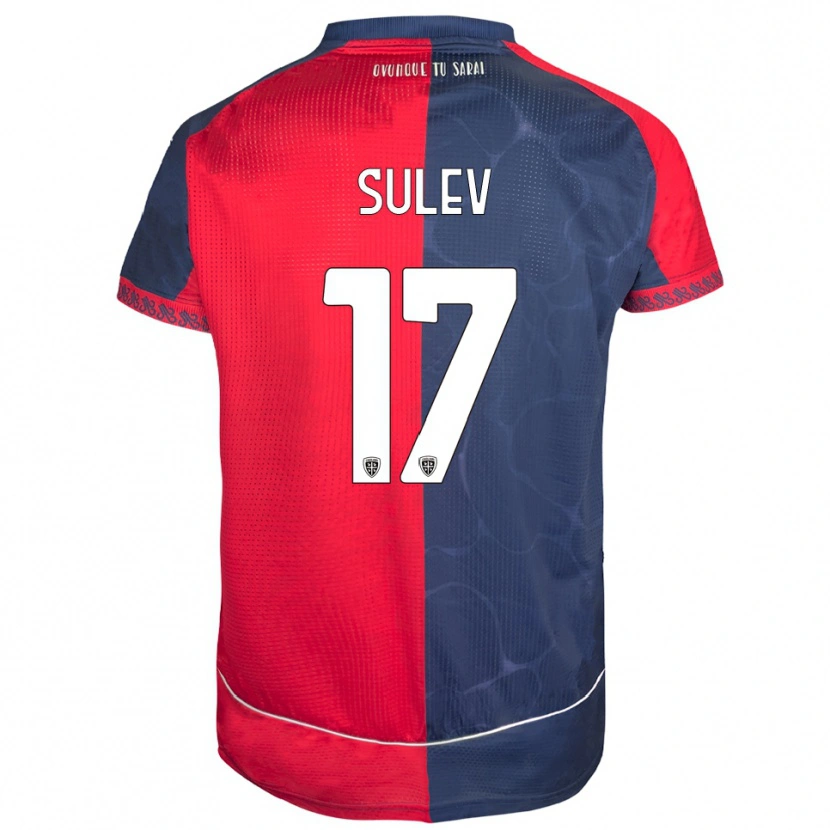 Danxen Børn Ivan Sulev #17 Rød Navy Hjemmebane Spillertrøjer 2025/26 Trøje T-Shirt