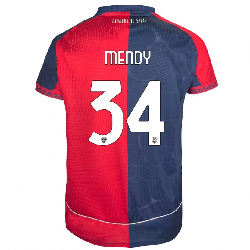 Danxen Børn Paul Mendy #34 Rød Navy Hjemmebane Spillertrøjer 2025/26 Trøje T-Shirt