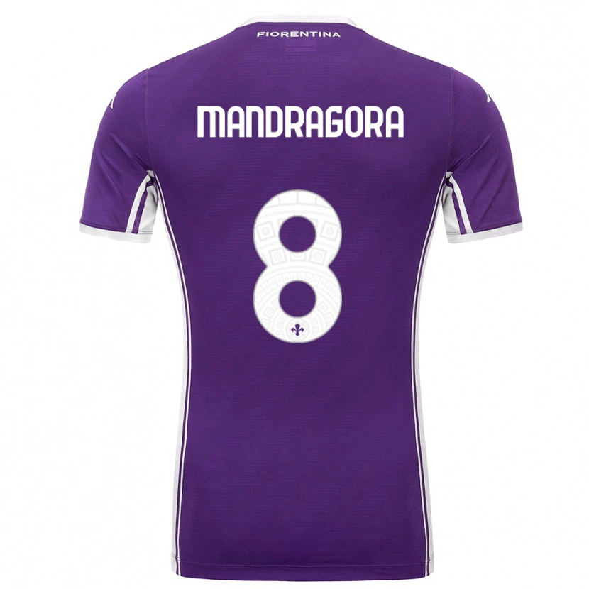 Danxen Børn Rolando Mandragora #8 Lilla Hvid Hjemmebane Spillertrøjer 2025/26 Trøje T-Shirt