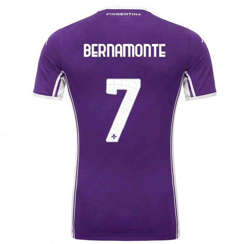 Danxen Børn Lorenzo Bernamonte #7 Lilla Hvid Hjemmebane Spillertrøjer 2025/26 Trøje T-Shirt
