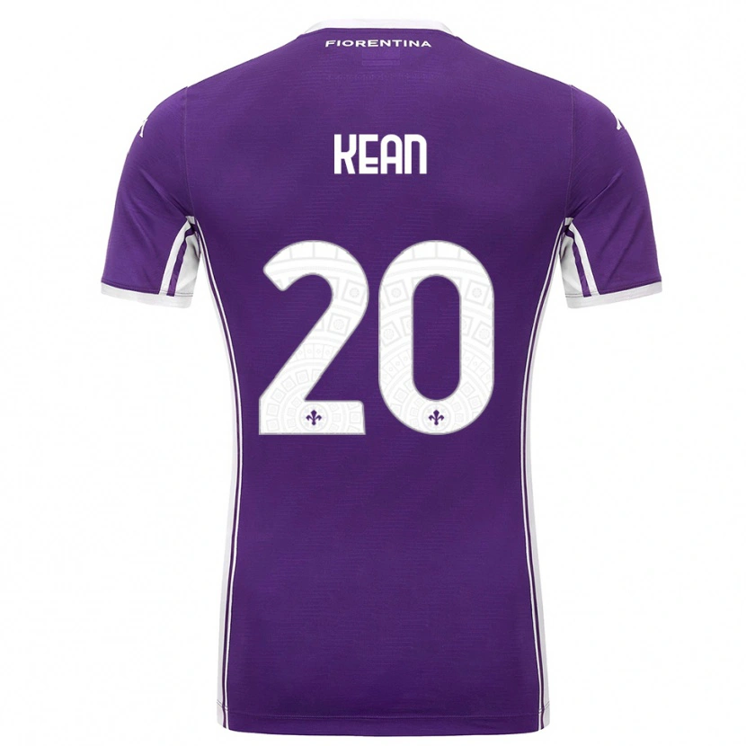 Danxen Børn Moise Kean #20 Lilla Hvid Hjemmebane Spillertrøjer 2025/26 Trøje T-Shirt