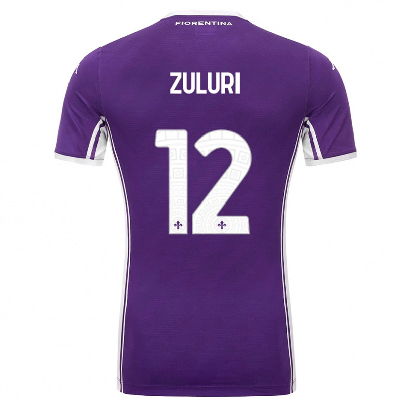 Danxen Børn Athena Zuluri #12 Lilla Hvid Hjemmebane Spillertrøjer 2025/26 Trøje T-Shirt