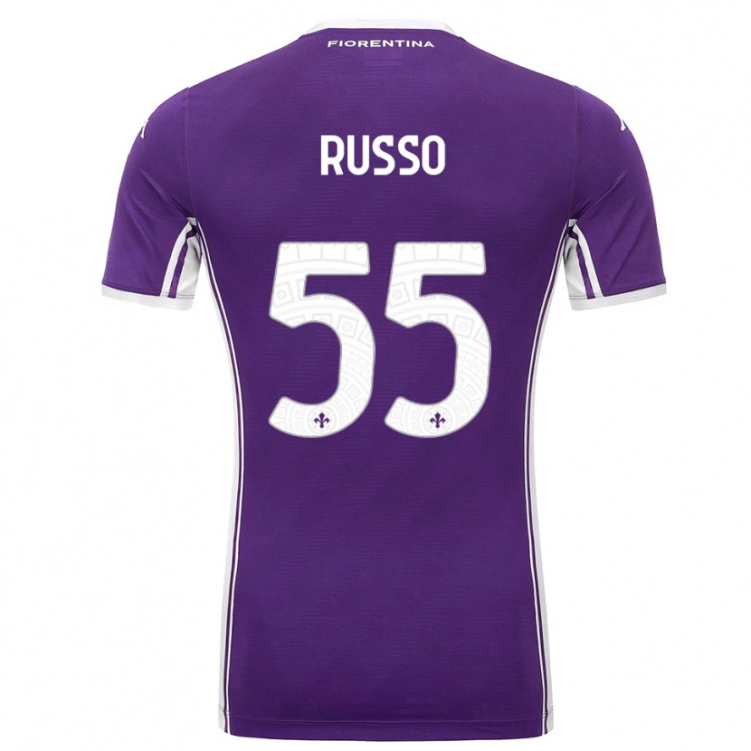 Danxen Børn Federica Russo #55 Lilla Hvid Hjemmebane Spillertrøjer 2025/26 Trøje T-Shirt