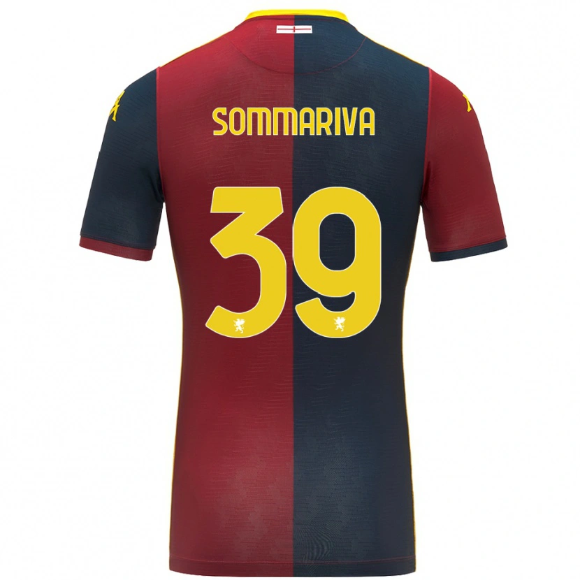 Danxen Børn Daniele Sommariva #39 Rød Kongeblå Hjemmebane Spillertrøjer 2025/26 Trøje T-Shirt