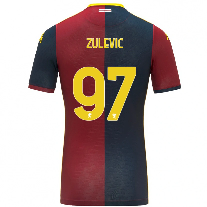 Danxen Børn Adam Zulevic #97 Rød Kongeblå Hjemmebane Spillertrøjer 2025/26 Trøje T-Shirt