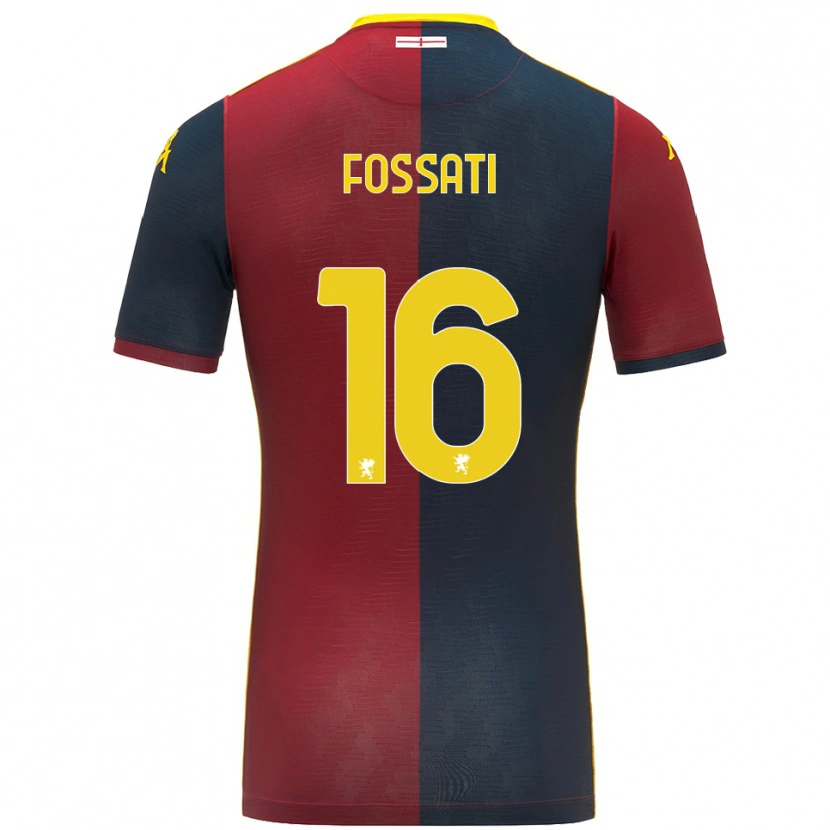 Danxen Børn Daniel Fossati #16 Rød Kongeblå Hjemmebane Spillertrøjer 2025/26 Trøje T-Shirt