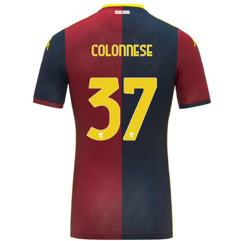Danxen Børn Lorenzo Colonnese #37 Rød Kongeblå Hjemmebane Spillertrøjer 2025/26 Trøje T-Shirt
