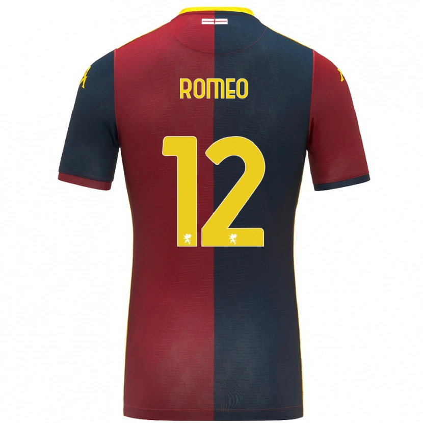 Danxen Børn Emanuele Romeo #12 Rød Kongeblå Hjemmebane Spillertrøjer 2025/26 Trøje T-Shirt