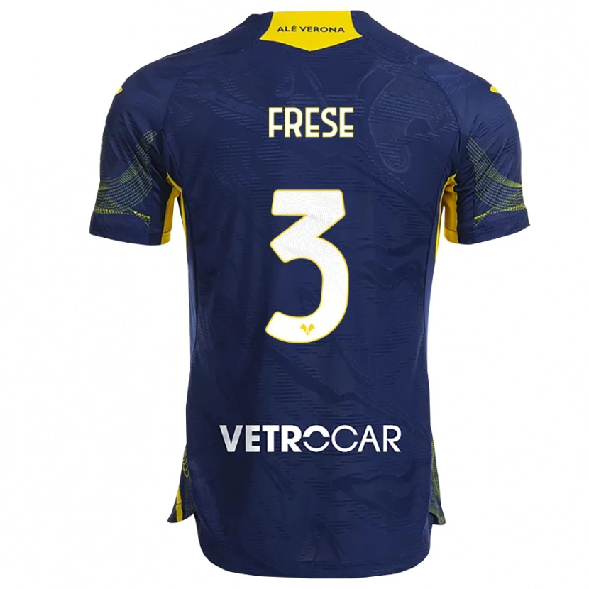 Danxen Børn Martin Frese #3 Navy Gul Hjemmebane Spillertrøjer 2025/26 Trøje T-Shirt