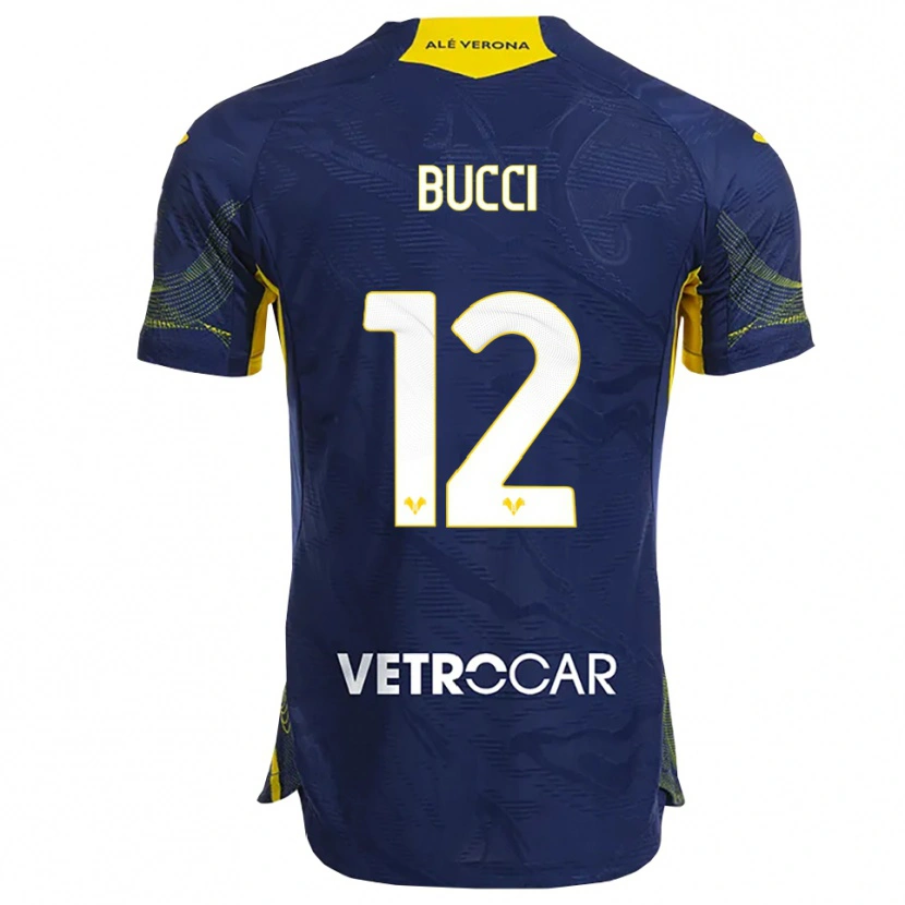Danxen Børn Irene Bucci #12 Navy Gul Hjemmebane Spillertrøjer 2025/26 Trøje T-Shirt
