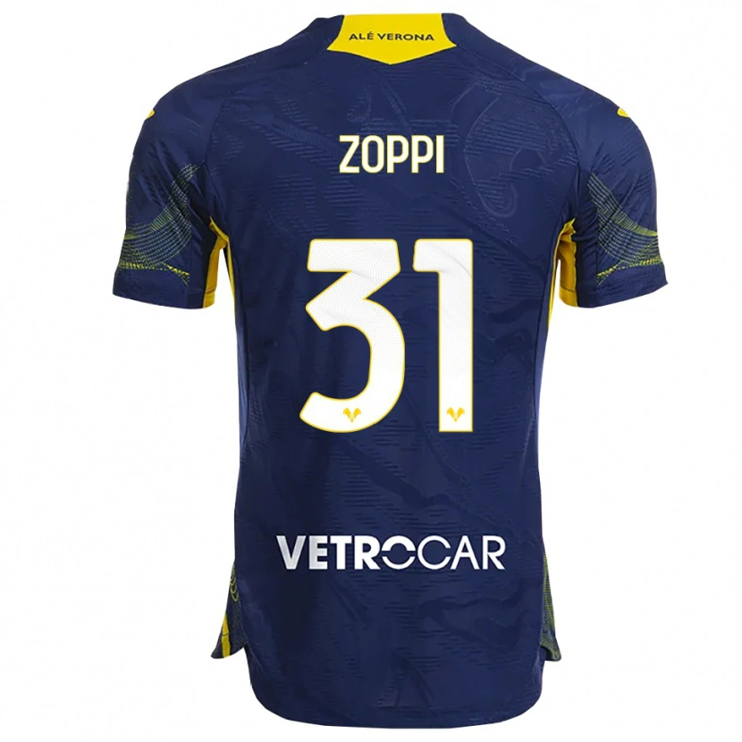 Danxen Børn Sofia Zoppi #31 Navy Gul Hjemmebane Spillertrøjer 2025/26 Trøje T-Shirt