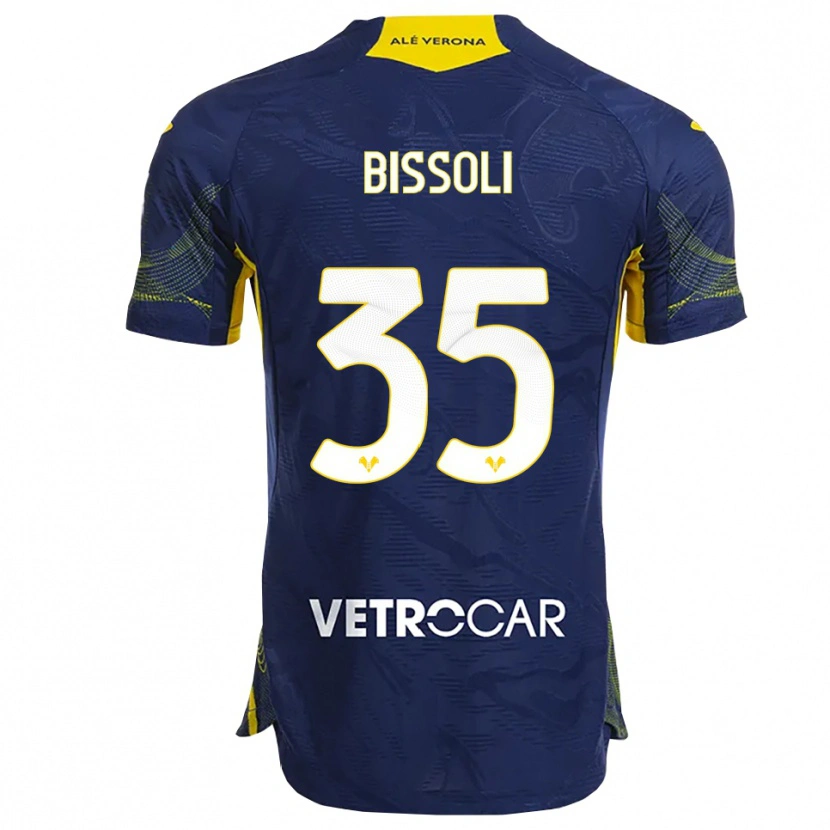 Danxen Børn Noemí Bissoli #35 Navy Gul Hjemmebane Spillertrøjer 2025/26 Trøje T-Shirt