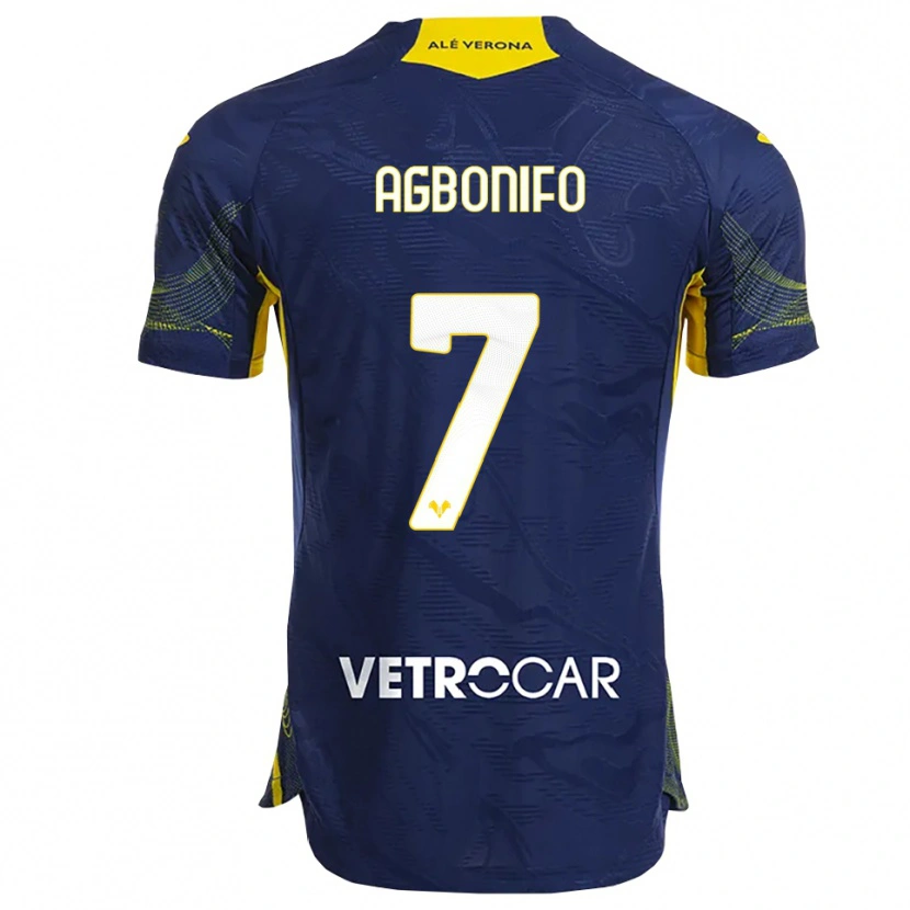 Danxen Børn Richi Agbonifo #7 Navy Gul Hjemmebane Spillertrøjer 2025/26 Trøje T-Shirt