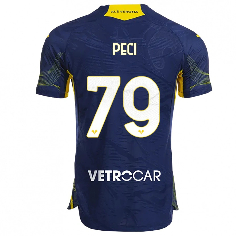 Danxen Børn Jurgen Peci #79 Navy Gul Hjemmebane Spillertrøjer 2025/26 Trøje T-Shirt