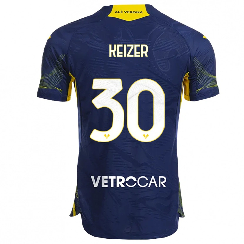 Danxen Børn Fanny Keizer #30 Navy Gul Hjemmebane Spillertrøjer 2025/26 Trøje T-Shirt