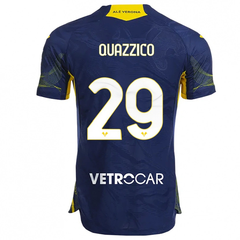 Danxen Børn Francesca Quazzico #29 Navy Gul Hjemmebane Spillertrøjer 2025/26 Trøje T-Shirt