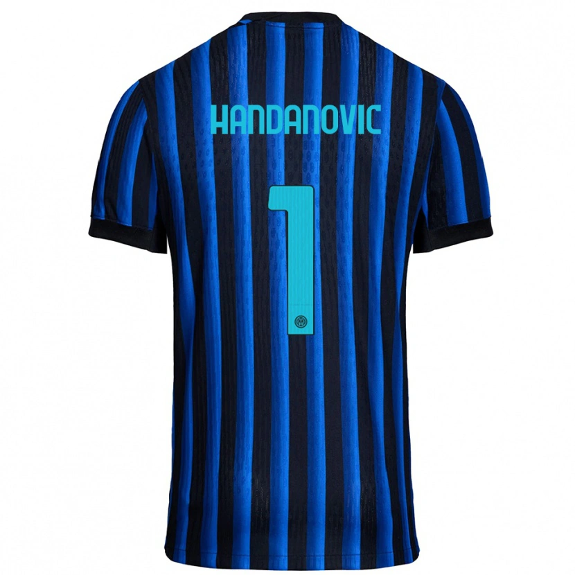 Danxen Børn Samir Handanovic #1 Sort Blå Hjemmebane Spillertrøjer 2025/26 Trøje T-Shirt