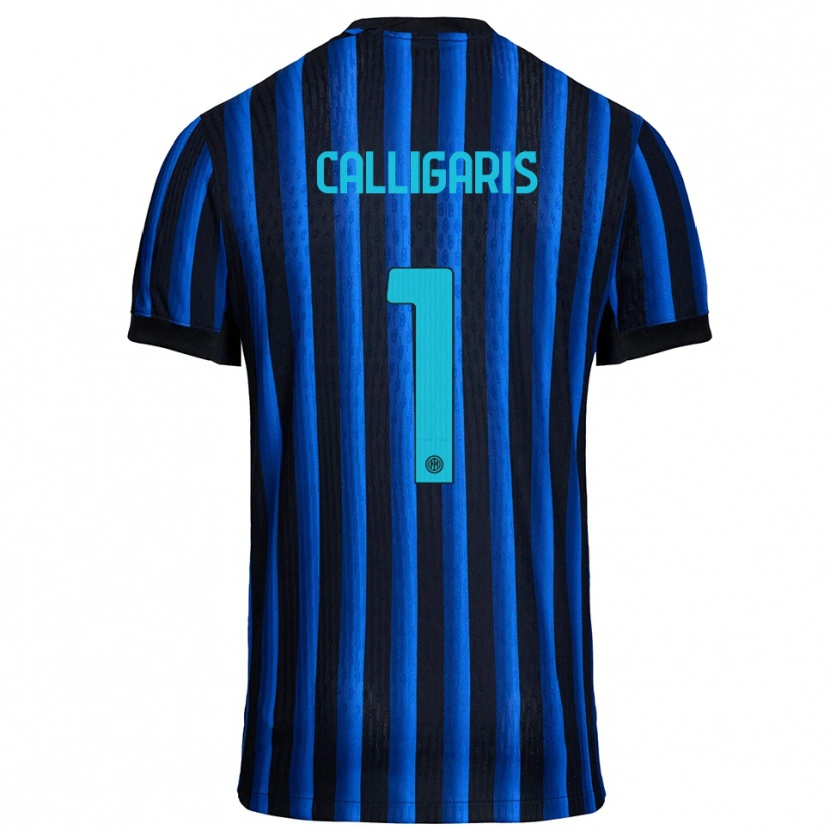 Danxen Børn Alessandro Calligaris #1 Sort Blå Hjemmebane Spillertrøjer 2025/26 Trøje T-Shirt