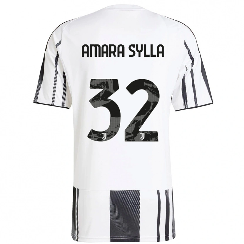 Danxen Børn Idris Amara Sylla #32 Hvid Sort Hjemmebane Spillertrøjer 2025/26 Trøje T-Shirt