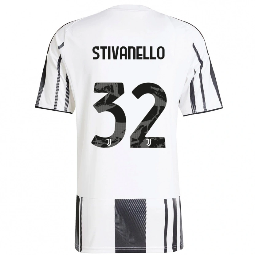 Danxen Børn Riccardo Stivanello #32 Hvid Sort Hjemmebane Spillertrøjer 2025/26 Trøje T-Shirt