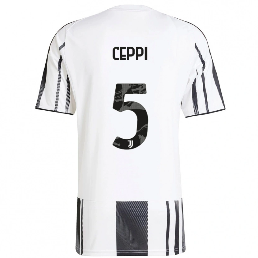 Danxen Børn Paolo Ceppi #5 Hvid Sort Hjemmebane Spillertrøjer 2025/26 Trøje T-Shirt