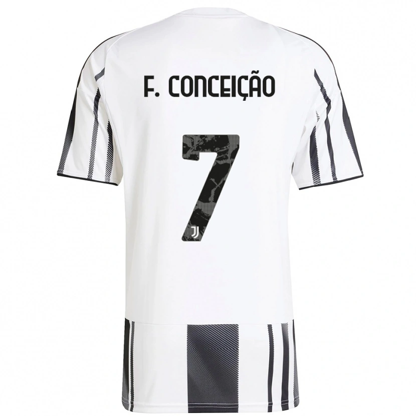 Danxen Børn Francisco Conceição #7 Hvid Sort Hjemmebane Spillertrøjer 2025/26 Trøje T-Shirt
