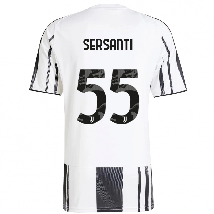 Danxen Børn Alessandro Sersanti #55 Hvid Sort Hjemmebane Spillertrøjer 2025/26 Trøje T-Shirt