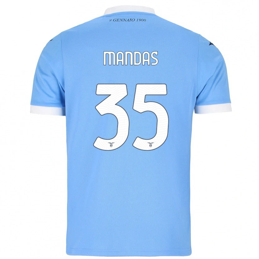 Danxen Børn Christos Mandas #35 Lyseblå Hvid Hjemmebane Spillertrøjer 2025/26 Trøje T-Shirt