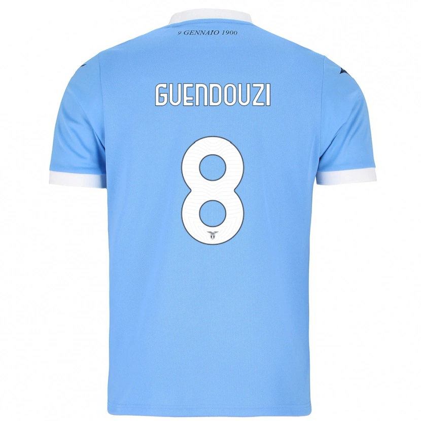 Danxen Børn Mattéo Guendouzi #8 Lyseblå Hvid Hjemmebane Spillertrøjer 2025/26 Trøje T-Shirt