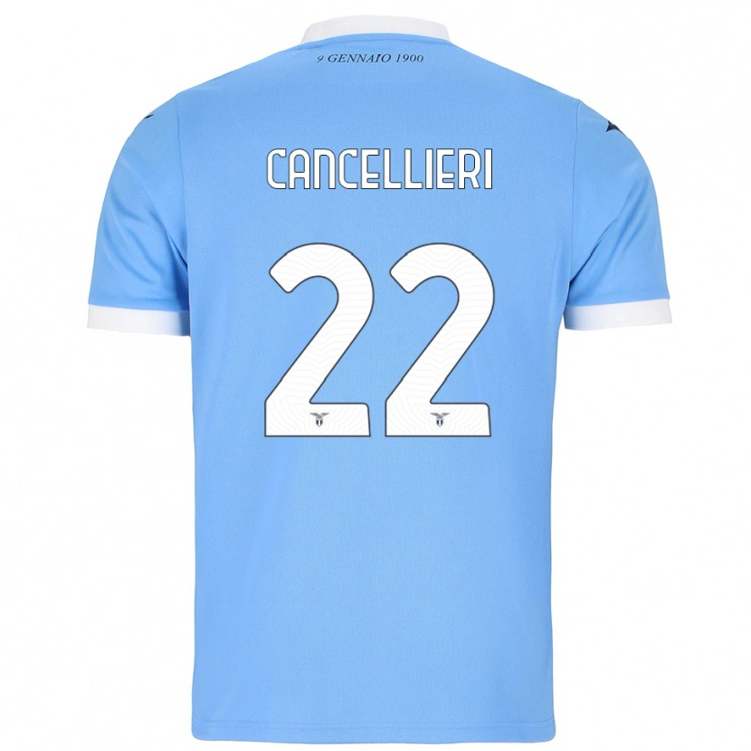 Danxen Børn Matteo Cancellieri #22 Lyseblå Hvid Hjemmebane Spillertrøjer 2025/26 Trøje T-Shirt