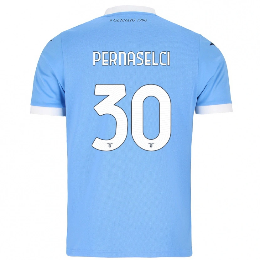 Danxen Børn Leonardo Pernaselci #30 Lyseblå Hvid Hjemmebane Spillertrøjer 2025/26 Trøje T-Shirt