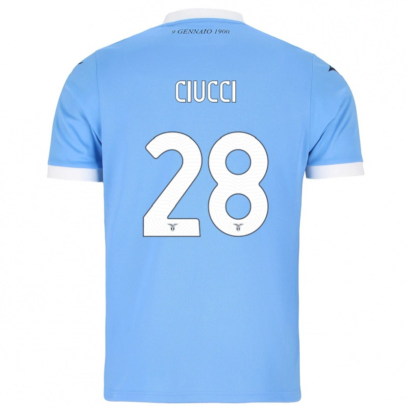 Danxen Børn Federico Ciucci #28 Lyseblå Hvid Hjemmebane Spillertrøjer 2025/26 Trøje T-Shirt