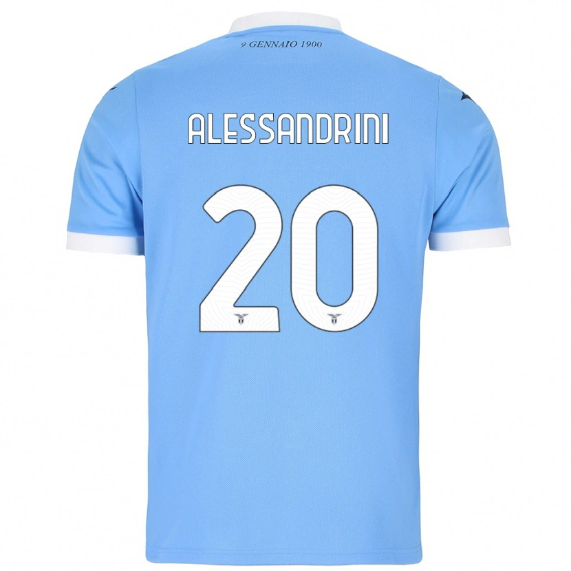 Danxen Børn Fabrizio Alessandrini #20 Lyseblå Hvid Hjemmebane Spillertrøjer 2025/26 Trøje T-Shirt