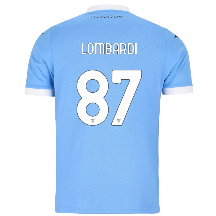 Danxen Børn Cristiano Lombardi #87 Lyseblå Hvid Hjemmebane Spillertrøjer 2025/26 Trøje T-Shirt
