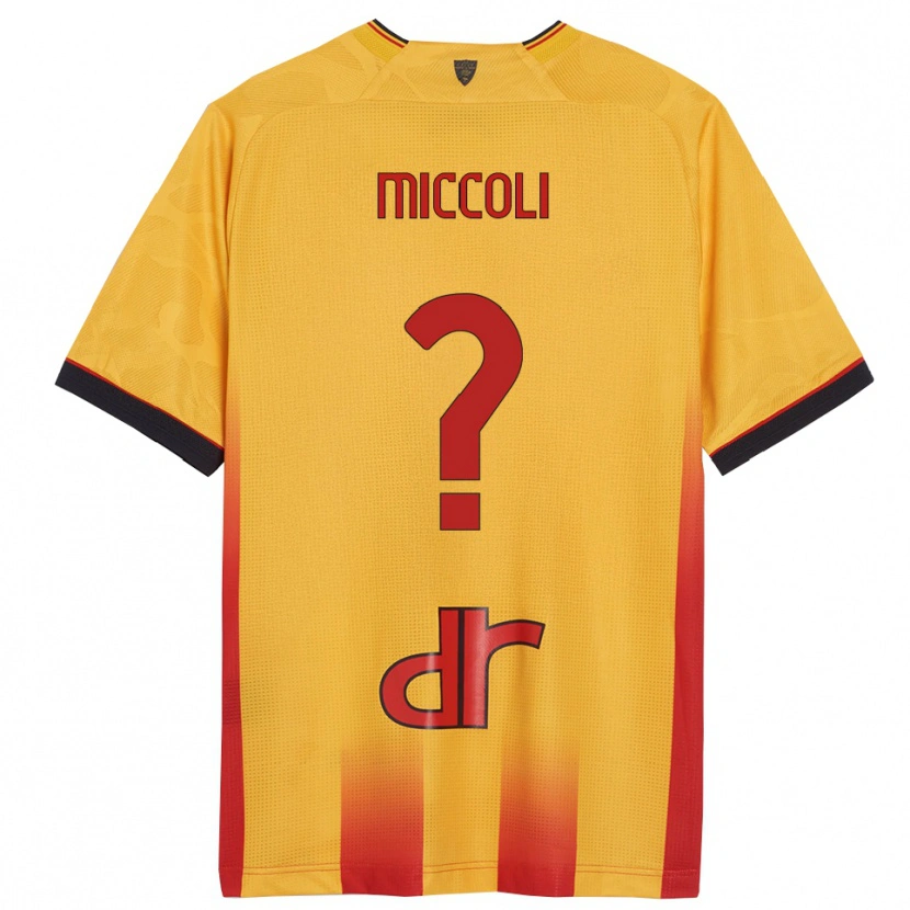 Danxen Børn Riccardo Miccoli #0 Gul Orange Hjemmebane Spillertrøjer 2025/26 Trøje T-Shirt