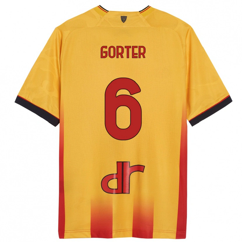 Danxen Børn Olaf Gorter #6 Gul Orange Hjemmebane Spillertrøjer 2025/26 Trøje T-Shirt