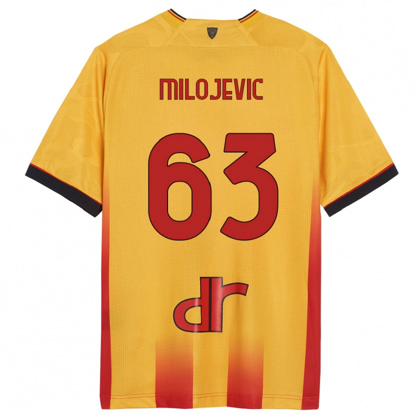 Danxen Børn Nemanja Milojevic #63 Gul Orange Hjemmebane Spillertrøjer 2025/26 Trøje T-Shirt