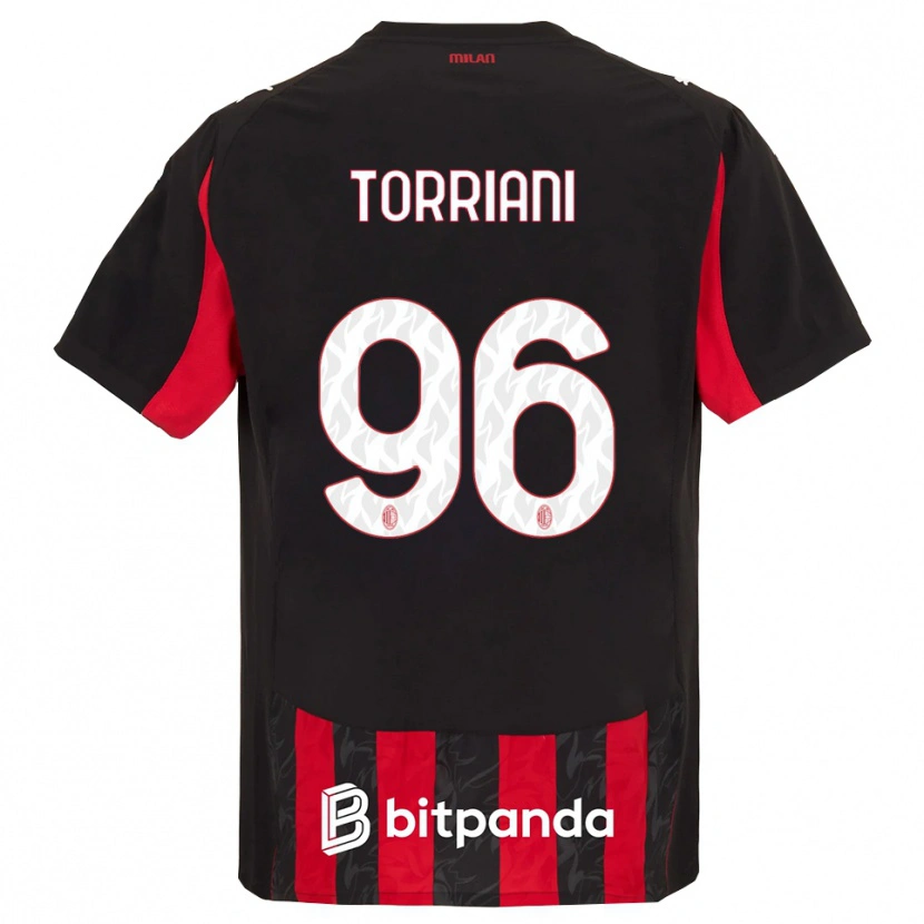 Danxen Børn Lorenzo Torriani #96 Rød Sort Hjemmebane Spillertrøjer 2025/26 Trøje T-Shirt