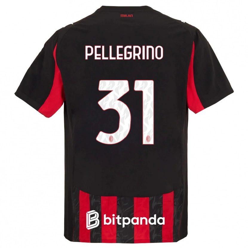 Danxen Børn Marco Pellegrino #31 Rød Sort Hjemmebane Spillertrøjer 2025/26 Trøje T-Shirt