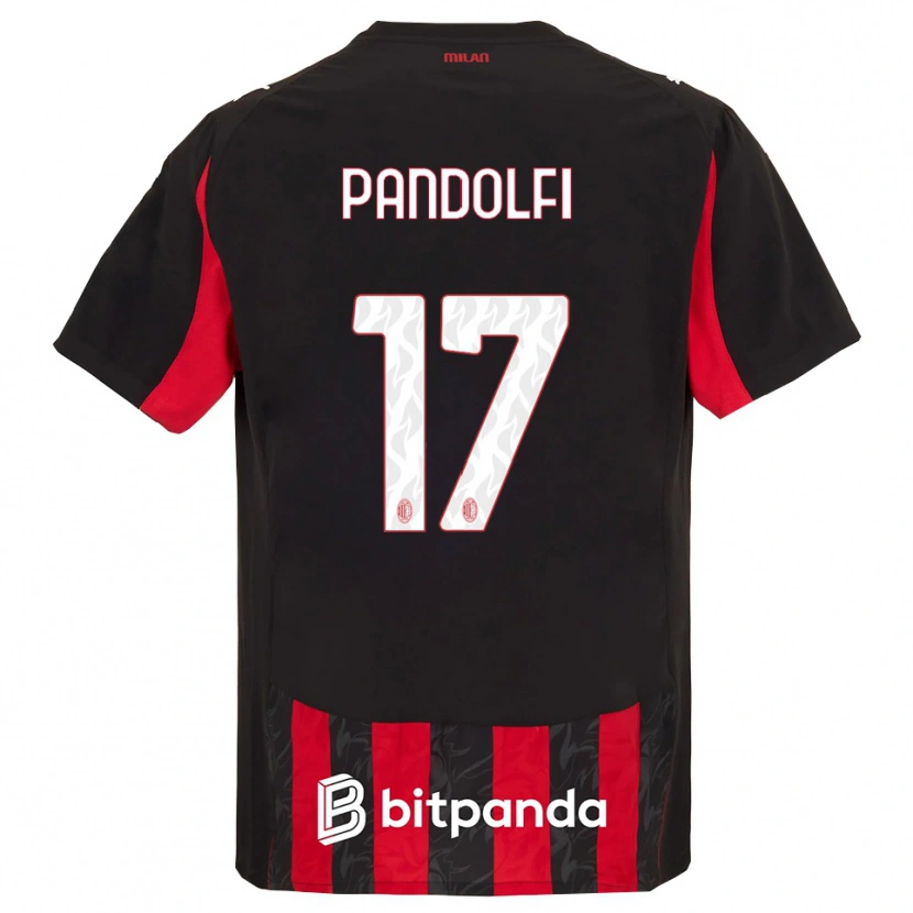 Danxen Børn Fabio Pandolfi #17 Rød Sort Hjemmebane Spillertrøjer 2025/26 Trøje T-Shirt