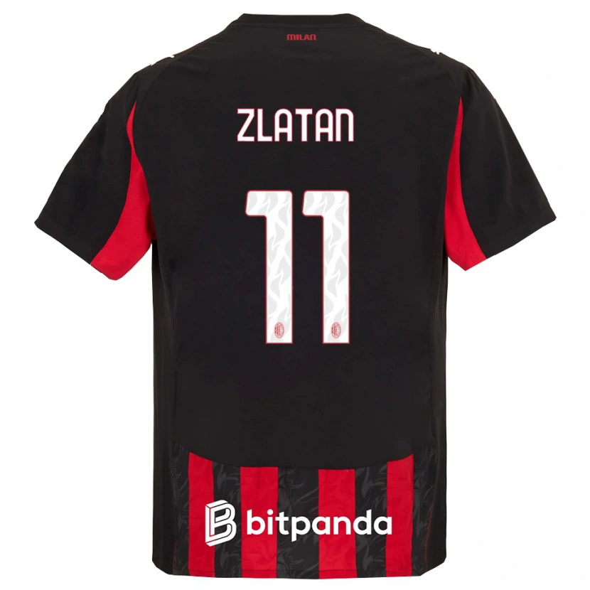 Danxen Børn Zlatan Ibrahimovic #11 Rød Sort Hjemmebane Spillertrøjer 2025/26 Trøje T-Shirt