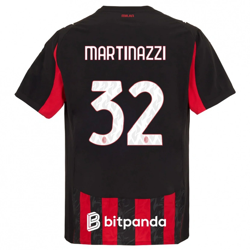 Danxen Børn Luca Martinazzi #32 Rød Sort Hjemmebane Spillertrøjer 2025/26 Trøje T-Shirt
