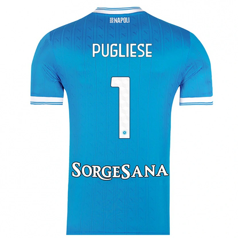 Danxen Børn Claudio Pugliese #1 Lyseblå Hvid Hjemmebane Spillertrøjer 2025/26 Trøje T-Shirt