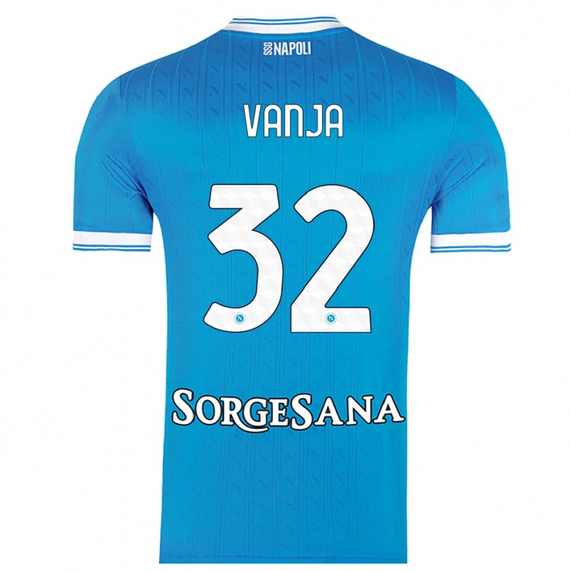 Danxen Børn Vanja Milinković-Savić #32 Lyseblå Hvid Hjemmebane Spillertrøjer 2025/26 Trøje T-Shirt