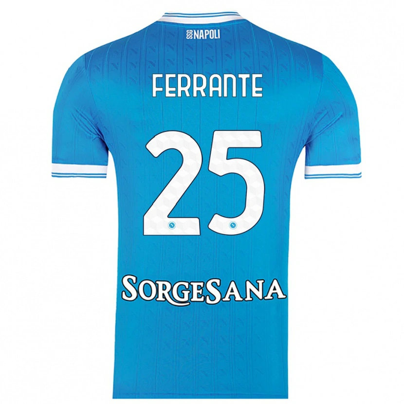 Danxen Børn Mathias Ferrante #25 Lyseblå Hvid Hjemmebane Spillertrøjer 2025/26 Trøje T-Shirt