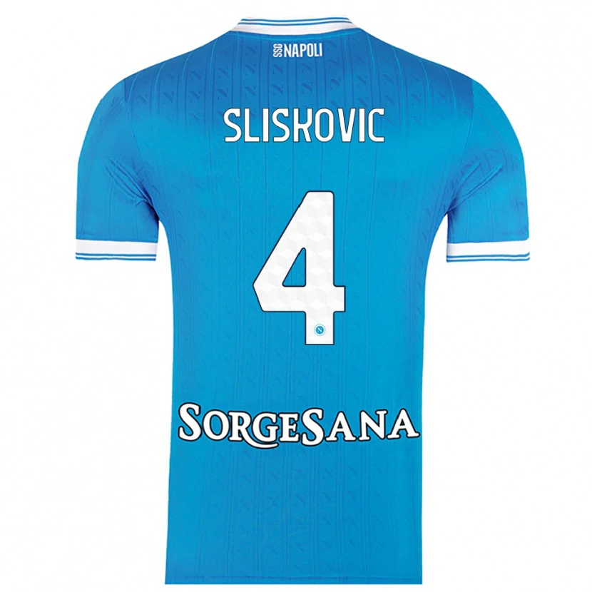Danxen Børn Gloria Slišković #4 Lyseblå Hvid Hjemmebane Spillertrøjer 2025/26 Trøje T-Shirt