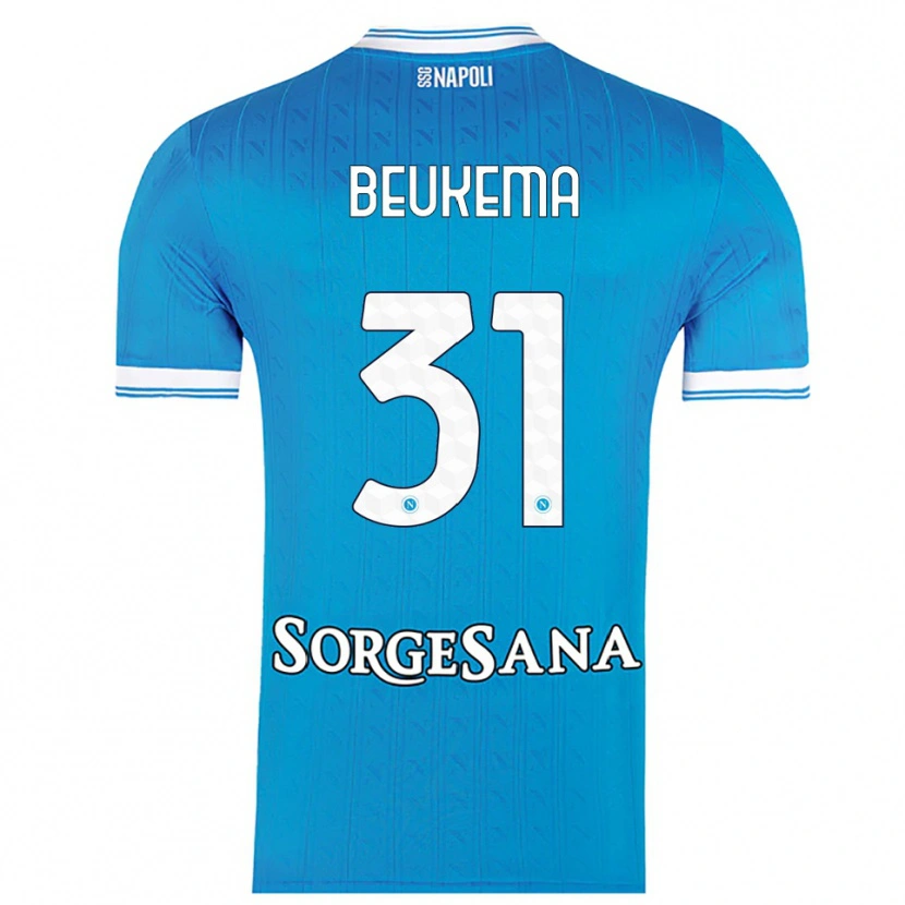 Danxen Børn Sam Beukema #31 Lyseblå Hvid Hjemmebane Spillertrøjer 2025/26 Trøje T-Shirt