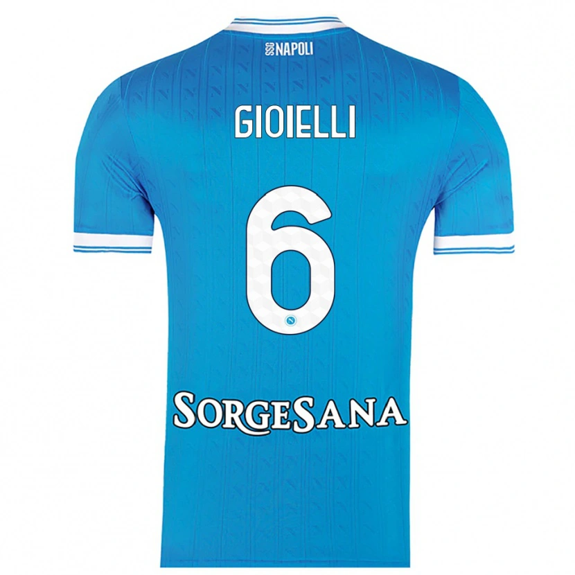Danxen Børn Francesco Pio Gioielli #6 Lyseblå Hvid Hjemmebane Spillertrøjer 2025/26 Trøje T-Shirt
