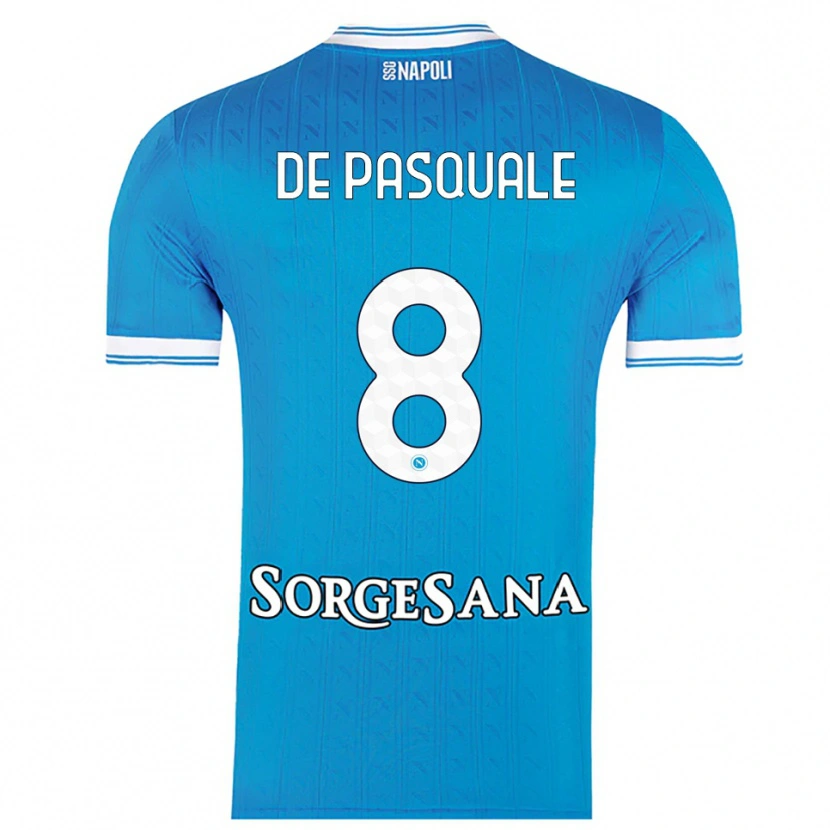 Danxen Børn Dylan De Pasquale #8 Lyseblå Hvid Hjemmebane Spillertrøjer 2025/26 Trøje T-Shirt